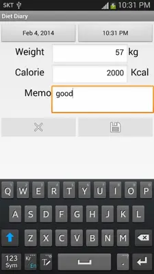 Diet Diary android App screenshot 2